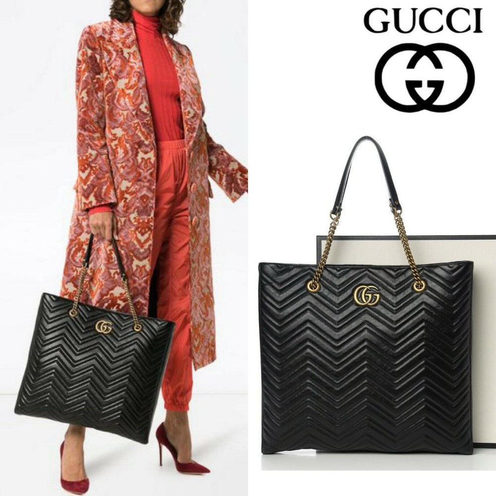 GUCCI GG Marmont MATELASSE Large Quilted Tote